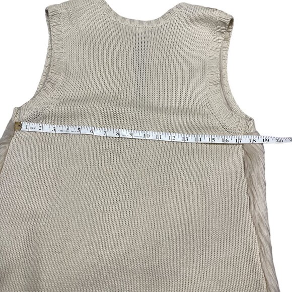 EYESHADOW Faux Fur Vest Size Medium Knit with Faux Fur Front Panels - Picture 8 of 10